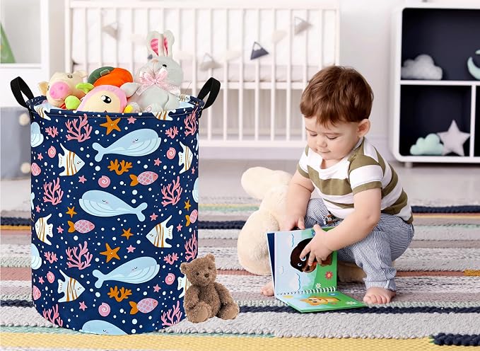 Round Laundry Hamper Storage Basket Laundry Organizer Hamper Storage Bins - Image 6