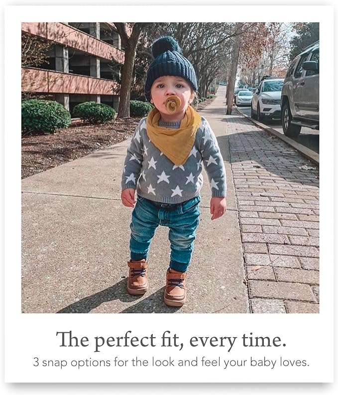 Kishu Baby Indi Organic Baby Bandana Bibs – Fairtrade 4-Way Reversible Drool - Image 3
