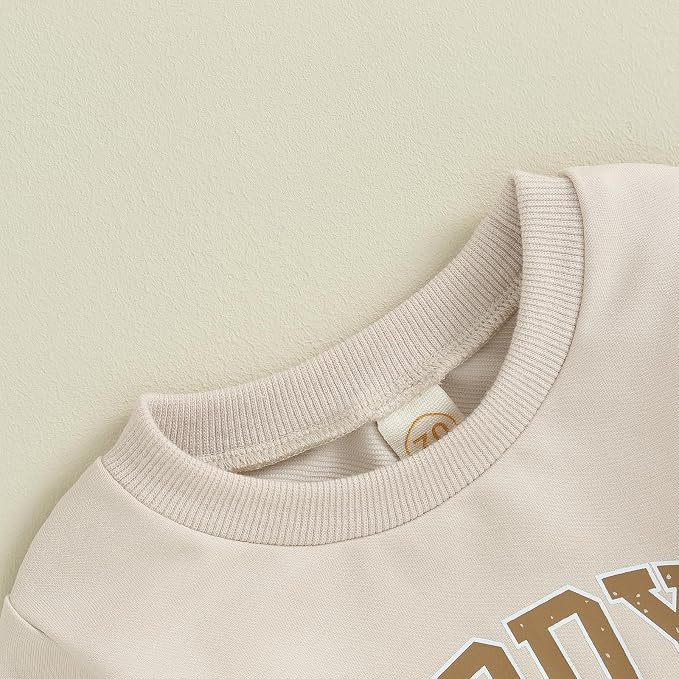 Toddler Baby Boy Fall Winter Outfit Long Sleeve Letter Print Sweatshirts and - Image 4