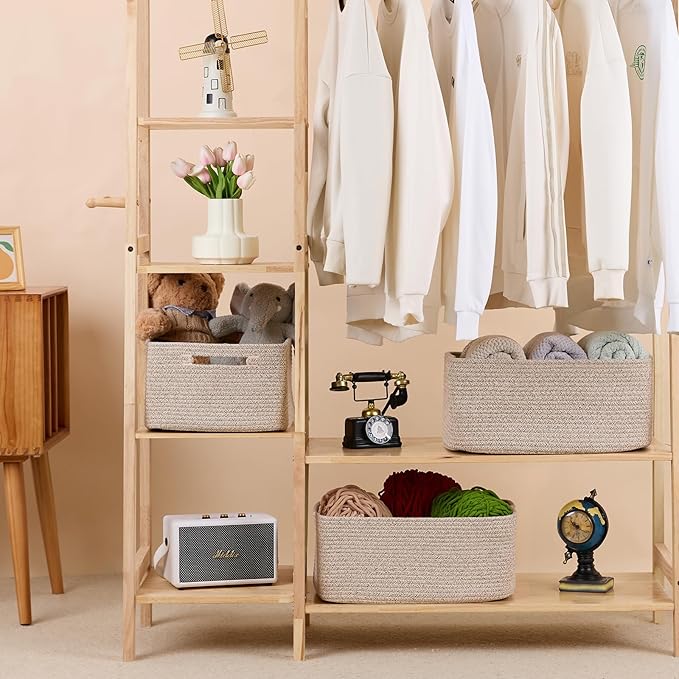Large Storage Baskets for Shelves, Closet Organizers Bins for Clothes Blanket - Image 3