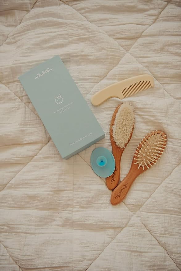 Ullabelle 4 Piece Wooden Baby Hair Brush and Comb Set - Image 6