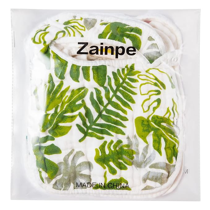 Zainpe 6Pcs Snap Muslin Cotton Bibs - Image 7