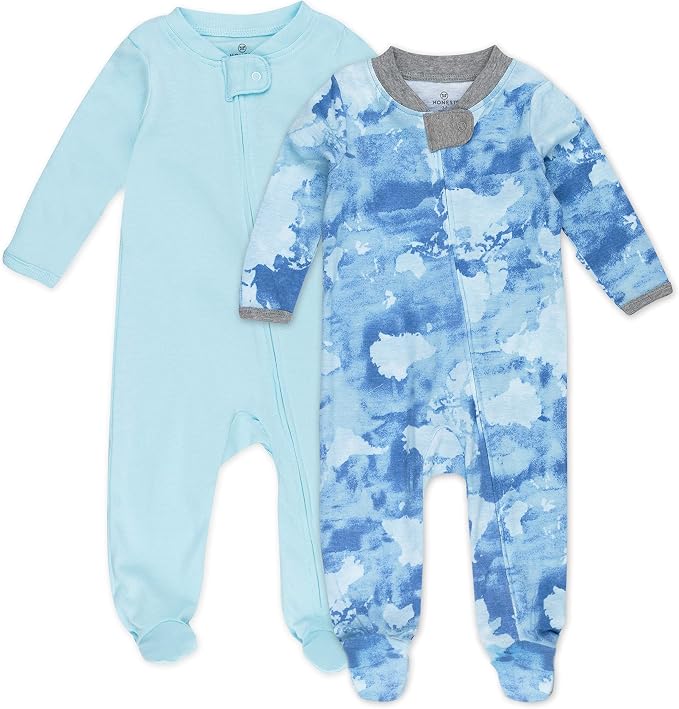 HonestBaby Baby Sleep N' Play One-Piece Zip-Front Footed Organic Cotton Pajama by HonestBaby