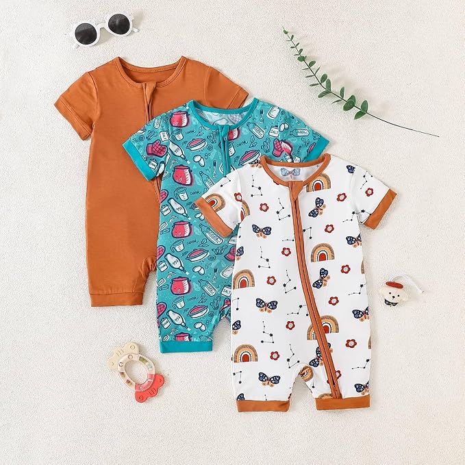 OPAWO Bamboo Baby Pajamas 3 Pack, Double Zipper Bamboo Sleepers - Image 7
