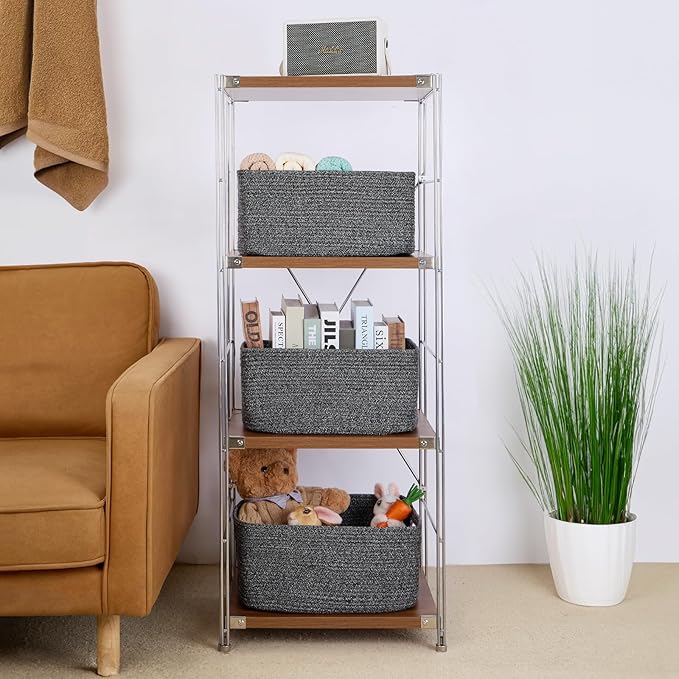 Large Storage Baskets for Organizing, Closet Shelf Baskets for Clothes Blanket - Image 4