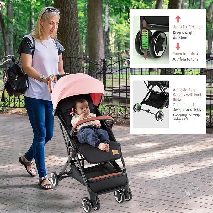 BABY JOY Lightweight Baby Stroller, Compact Toddler Travel Stroller - Image 5
