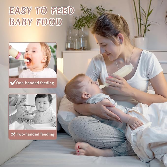 WAJIAYON Baby Food Feeder 4 Pack Silicone Baby Food Dispensing Spoon-3 oz - Image 7