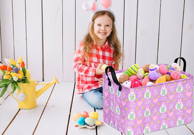 Rectangle Canvas Easter Basket, Laundry Basket, Storage Box - Image 5