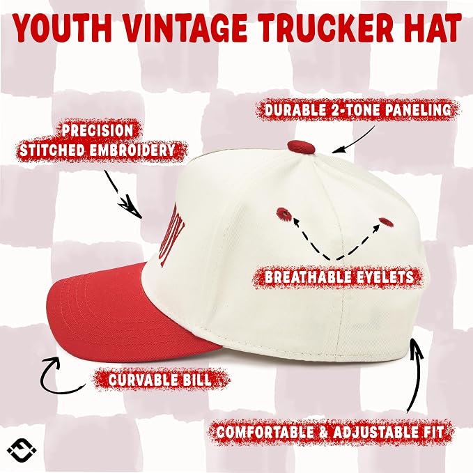 Funky Junque Premium Kids Trucker Hat Vintage Snapback Baseball Cap - Image 4
