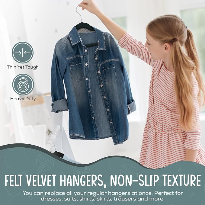 50 Premium Kids Velvet Hangers - Image 3