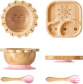 Suction Plates Bowls Set for Baby Toddler Non-Toxic Bamboo Feeding Set by BABY+REMEMBER