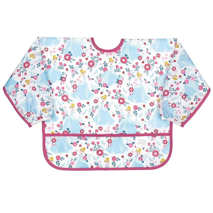 Bumkins Disney Bibs, Baby and Toddler Girls and Boys 6-24 Months, Long Sleeve by Bumkins
