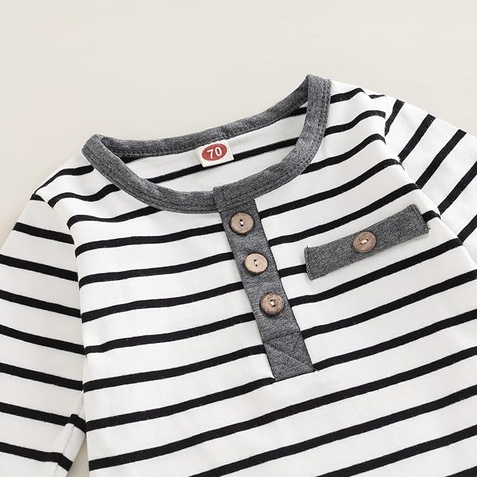 Toddler Baby Boy Clothes Solid Color Long Sleeve Crewneck Sweatshirt Top Casual - Image 3
