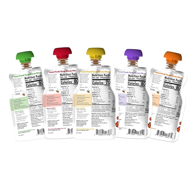 Once Upon a Farm Pouches, Dairy-Free Smoothie Variety Pack, Strawberry - Image 3