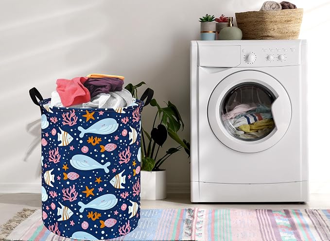 Round Laundry Hamper Storage Basket Laundry Organizer Hamper Storage Bins - Image 5