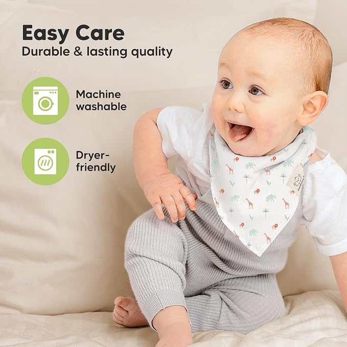 8-Pack Organic Baby Bandana Bibs - Image 7