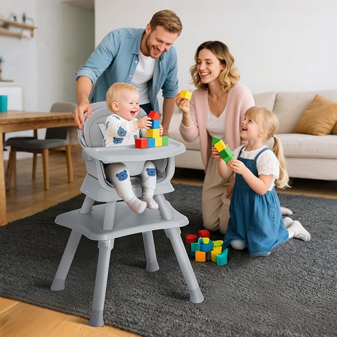 Baby High Chair, 8 in 1 Convertible Highchairs - Image 6