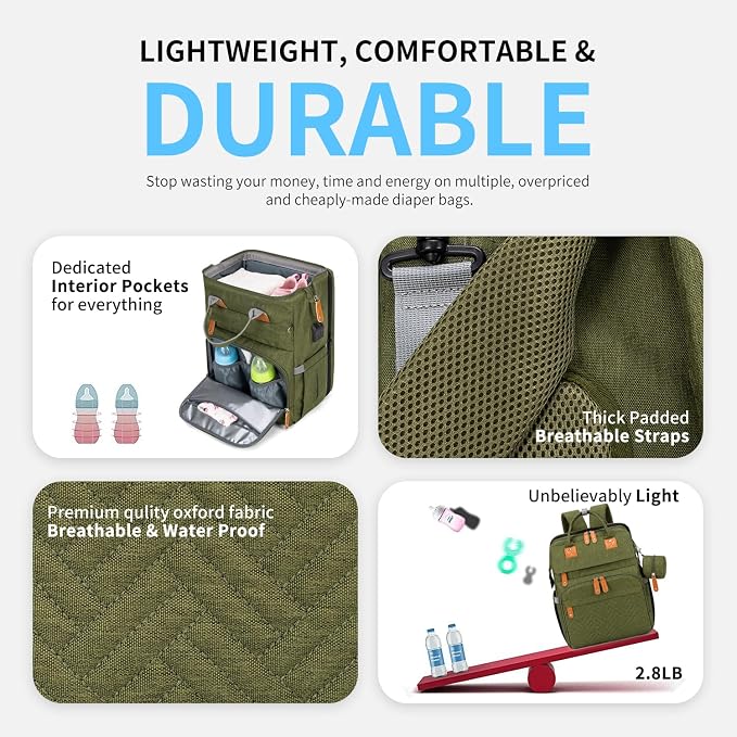 KABAQOO Diaper Bag Backpack - Image 4