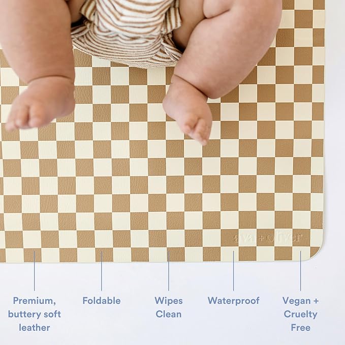 Ava + Oliver Vegan Leather Baby Changing Mat - Image 4