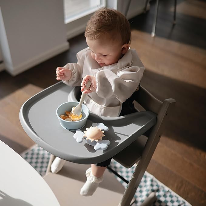 mushie Long Sleeve Baby Bib | Water Resistant Adjustable Fit - Image 5