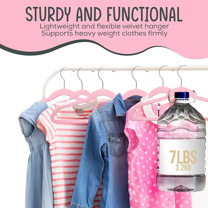 25 Premium Kids Velvet Hangers - Image 7