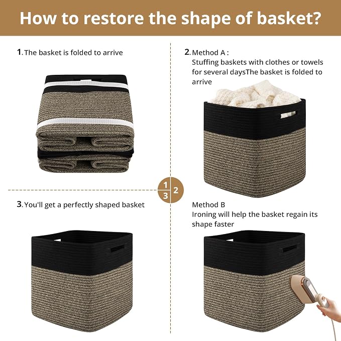 OIAHOMY 13 Kallax Inch Cube Storage Bins, Kallax Insert Storage Baskets - Image 7