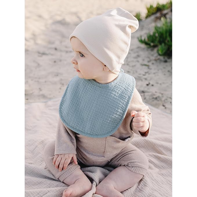 Konssy Muslin Baby Bibs 8 Pack Baby Bandana Drool Bibs Cotton - Image 4