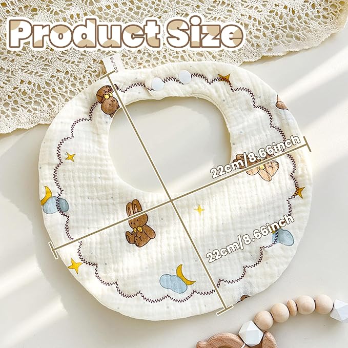 Baby Bibs Muslin Bibs 8 Pack for Drooling and Teething for Unisex Girls Boys - Image 3