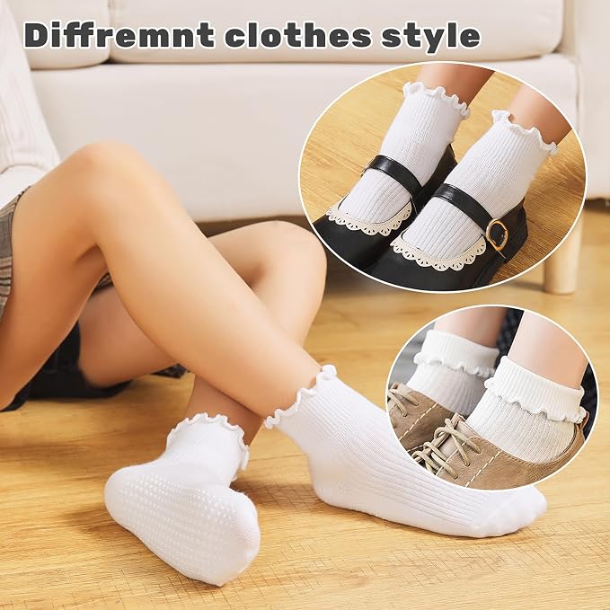 6 Pairs Toddler Ruffle Socks for Girls - Image 4