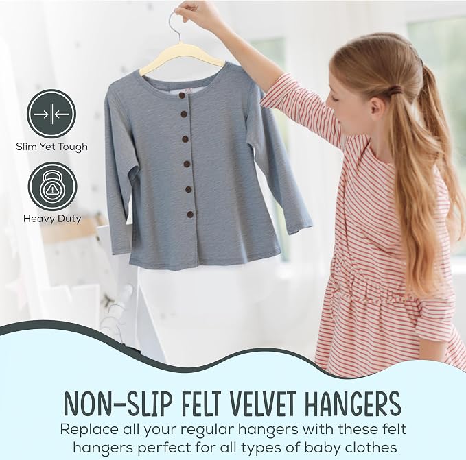 25 Premium Kids Velvet Hangers - Image 4