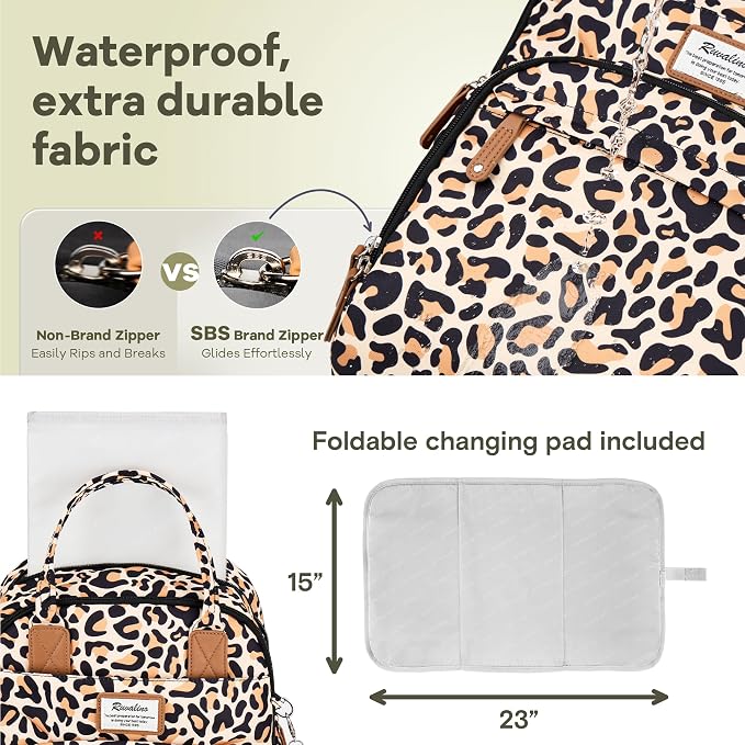 RUVALINO Diaper Bag Backpack-Multifunction Baby Travel Bag - Image 4