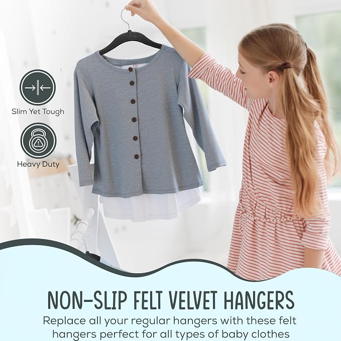 25 Premium Kids Velvet Hangers - Image 4