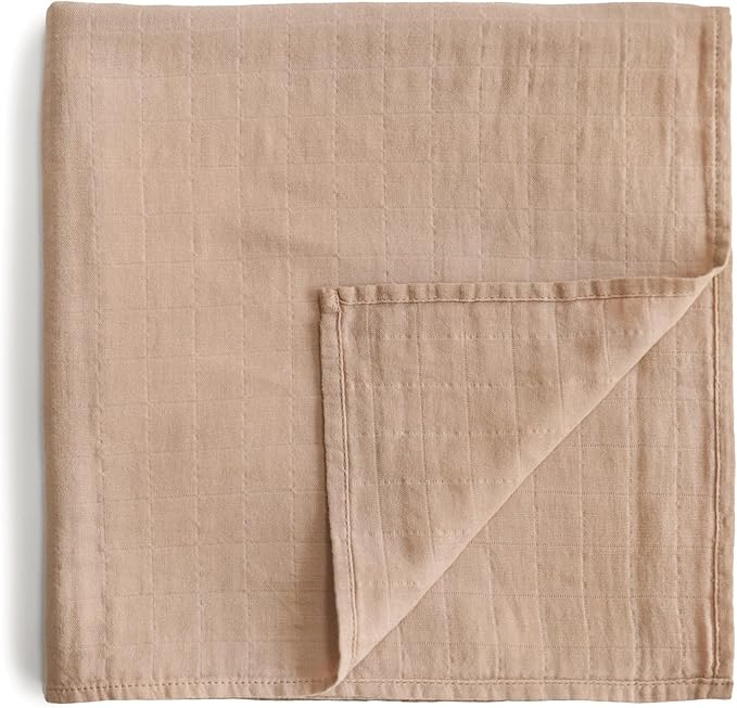 mushie Muslin Baby Swaddle Blanket | 100% Organic Cotton by mushie