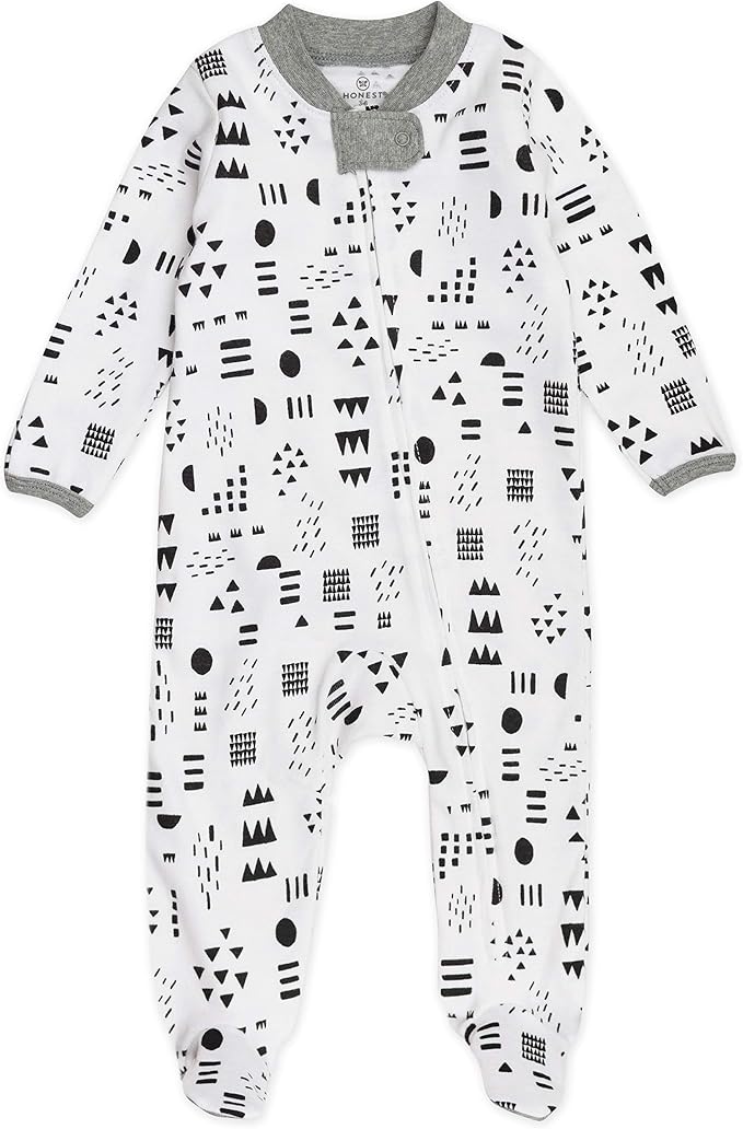 HonestBaby Baby Sleep N' Play One-Piece Zip-Front Footed Organic Cotton Pajama - Image 2