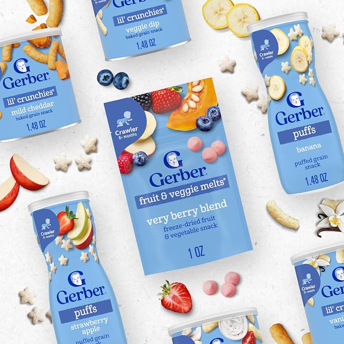 Gerber Stage 3 Baby Snacks Discovery Pack, Yogurt Melts, Teething Wafers - Image 9