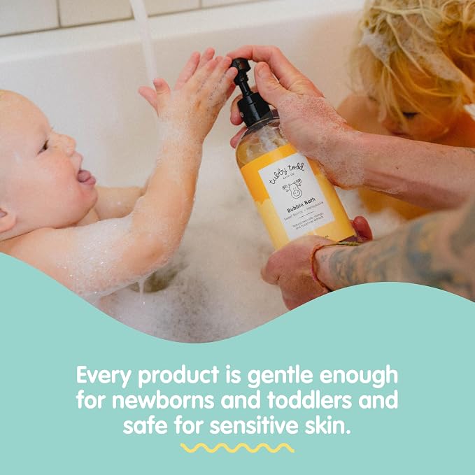 TUBBY TODD Essentials Baby Bath Gift Set – 8.5oz Hair+Body Wash, 8.5oz Bubble - Image 4