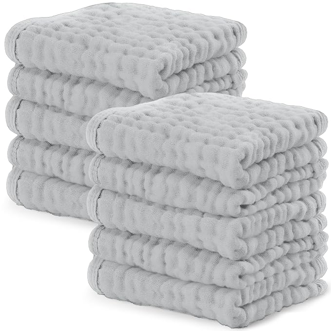 Comfy Cubs Muslin Baby Washcloths 10 Pack by ComfyCubs