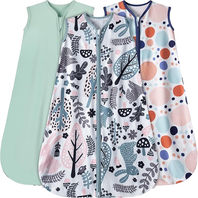 Baby Sleep Sack 18-24 Months 3 Pack Baby Wearable Blanket 100% Rayon Cotton by GUNTAIL