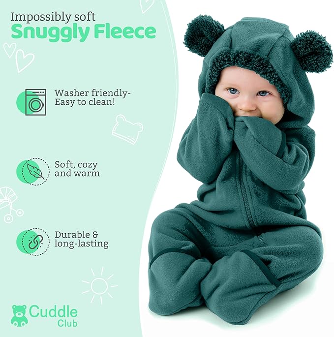 Cuddle Club Fleece Baby Bunting Bodysuit - Image 2