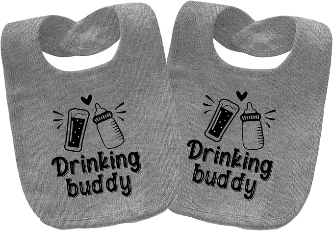 Baby Twins Bibs Drinking Buddy Newborn Baby Bibs Cute Unisex Bibs Set Toddler by QIANWANYI