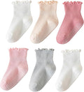6 Pairs Toddler Ruffle Socks for Girls by ANYANIME