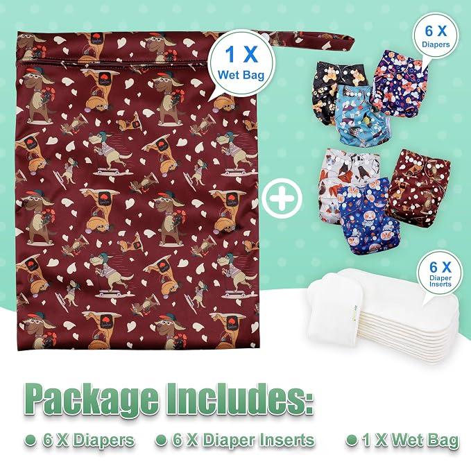 wegreeco Cloth Diapers 6 Pack - Image 7