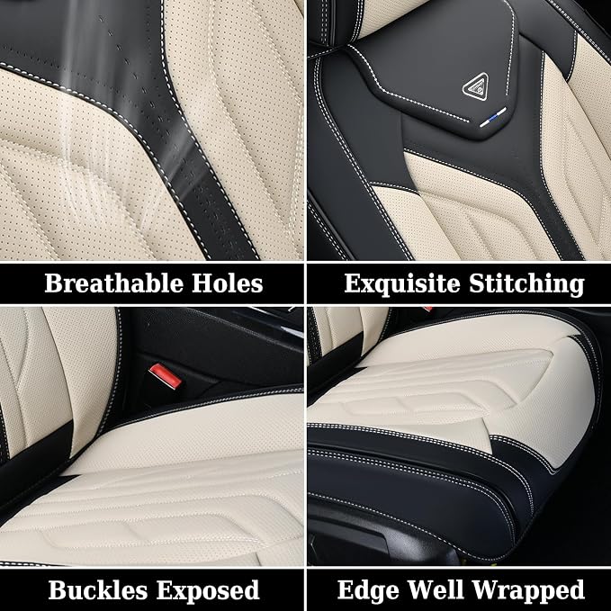 Coverado Front Seat Covers, Car Seat Covers Front Seats, Leather Seat Covers - Image 8