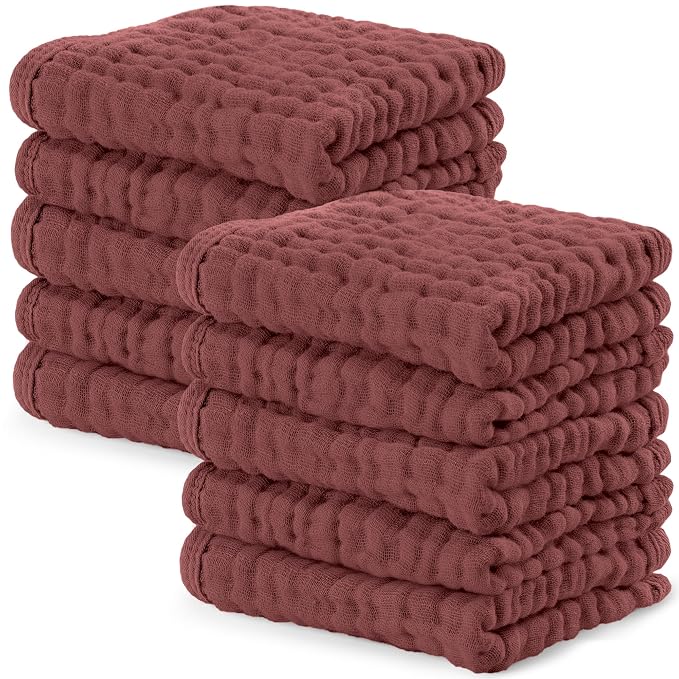 Comfy Cubs Muslin Baby Washcloths 10 Pack by ComfyCubs