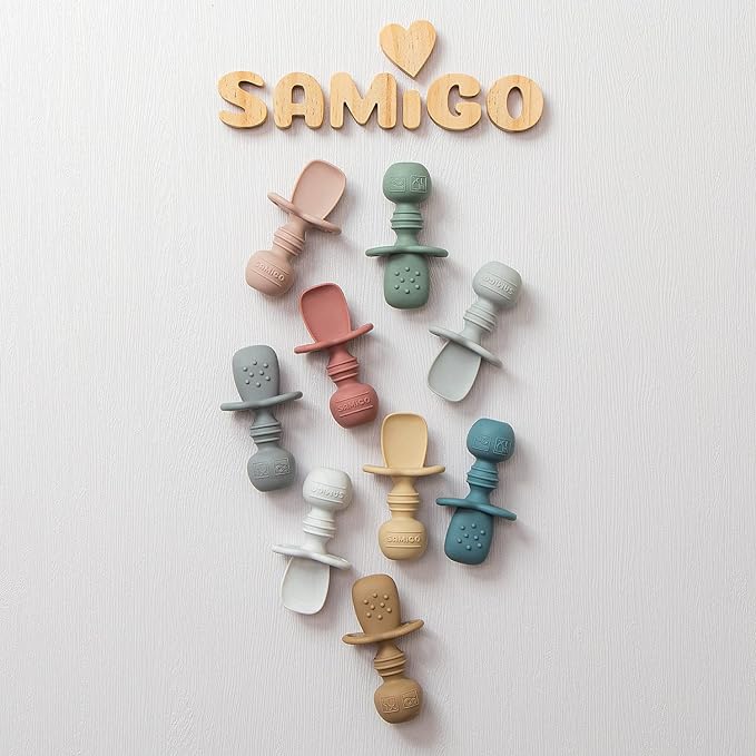 SAMiGO Silicone Baby Spoons Self Feeding 6+ Months - Image 2