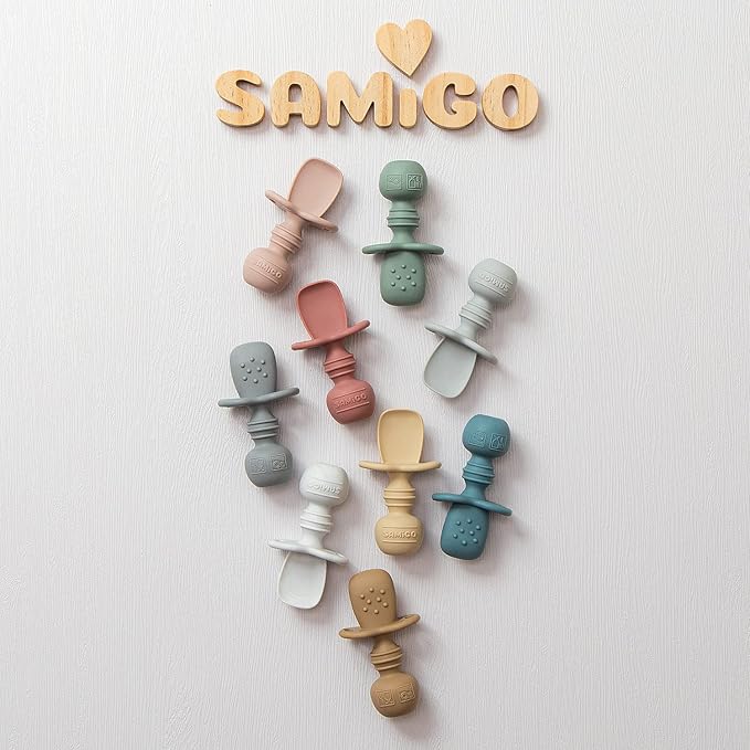 SAMiGO Silicone Baby Spoons Self Feeding 6+ Months - Image 3