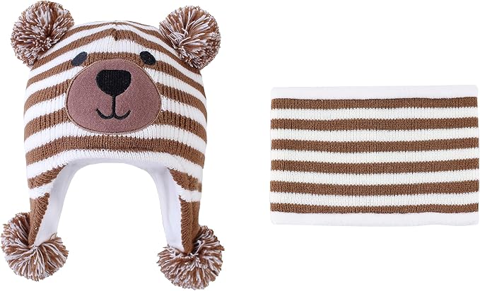 LANGZHEN Toddler Kids Infant Winter Hat, Earflap Knit Warm Cap Fleece Lined by LANGZHEN