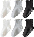 6 Pairs Toddler Ruffle Socks for Girls by ANYANIME