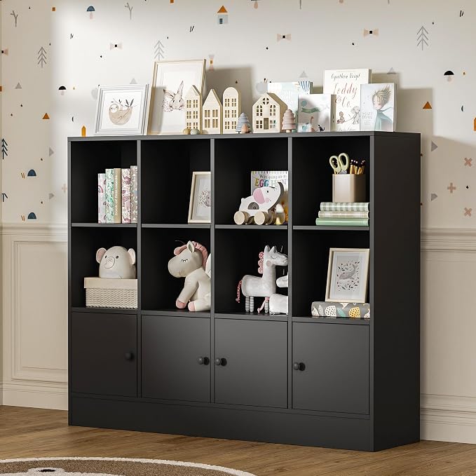 Black Bookshelf, Wood Bookcase by DIYART