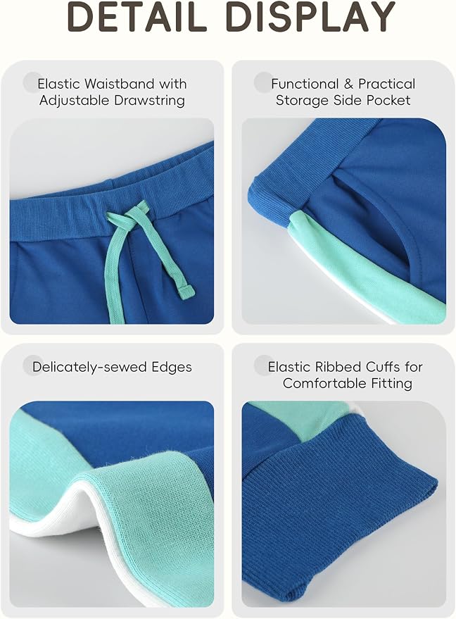 4 Pack Toddler Boys Sweatpants Cotton Baby Kids Joggers Toddler Boys Girls - Image 3